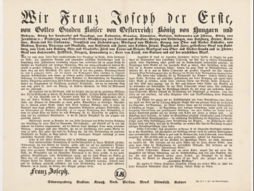 Císařský manifest o rozpuštění Říšského sněmu zasedajícího v Kroměříži ze dne 7. Března 1848.